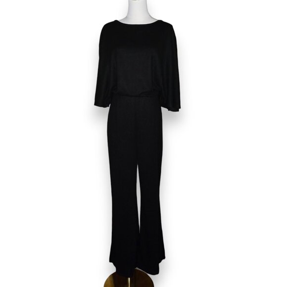 HALARA Black Batwing Sleeve Wide Leg Jumpsuit NWT - Picture 2 of 12